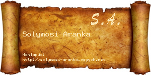 Solymosi Aranka névjegykártya